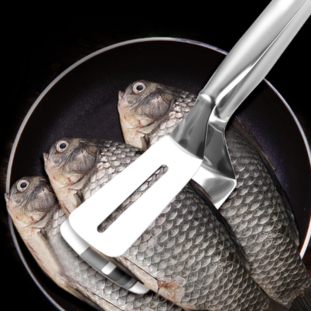 ปลีก/ส่ง ที่คีบเนื้อสแตนเลสทอดสเต๊กบาร์บีคิว ที่คีบอาหาร ที่คีบในครัวที่คีบสเต็กตะหลิวทอดสเต็ก /ที่คีบเนื้อ