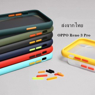 [ส่งจากไทย] เคสกันกระแทก ปุ่มสีผิดด้าน Case OPPO Reno 3 Pro เคสโทรศัพท์ ออฟโป้ ขอบนิ่มหลังแข็ง เคส