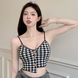 เสื้อครอปท็อปลําลอง ลายสก๊อต สไตล์สตรีท สําหรับผู้หญิง