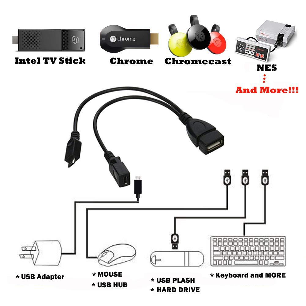 สายเคเบิล Micro USB แบบ 2-in-1 (สาย OTG + สายไฟ)