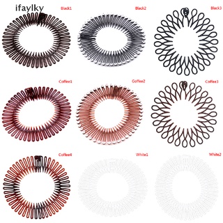 [IAY] Women Plastic Full Circle Stretch Diamond Flexible Comb Teeth Headband Hair Band HKZ