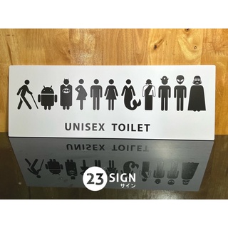 ป้ายห้องน้ำ Unisex toilet ห้องน้ำรวม ห้องน้ำโมเดิร์น ป้ายห้องน้ำติดร้านอาหาร ป้ายห้องน้ำคาเฟ่