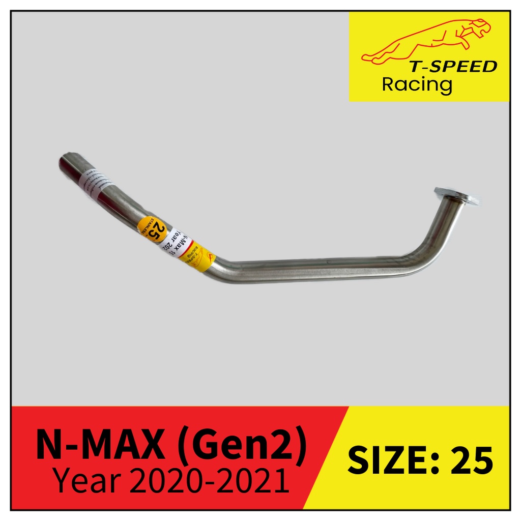 คอท่อ Yamaha N-MAX Gen 2 Year 2020-2021 🔩 Stainless steel แท้ เกรด 304 หนา: 1.2 มิลลิเมตร  Size 25 m