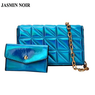 Jasmin NOIR กระเป๋าสะพายข้าง ลายสก๊อต แต่งสายโซ่ สําหรับผู้หญิง