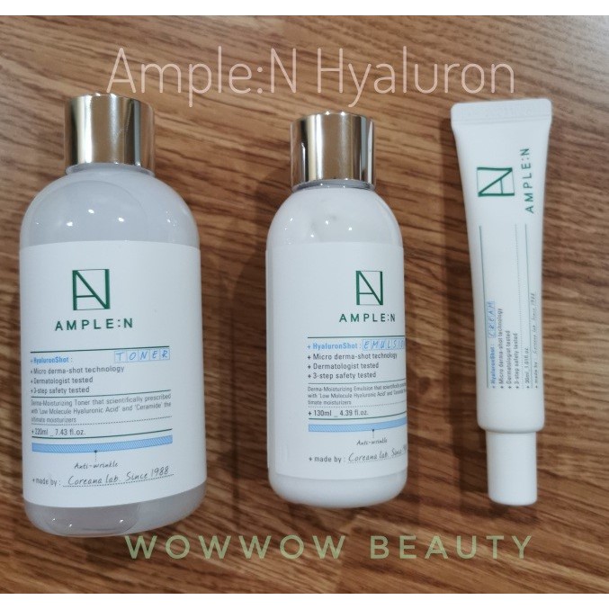 Coreana Ample: N Hyaluron Shot Toner , Emulsion, Cream เพิ่มความชุ่มชื้นให้แก่ผิว ผิวฟู