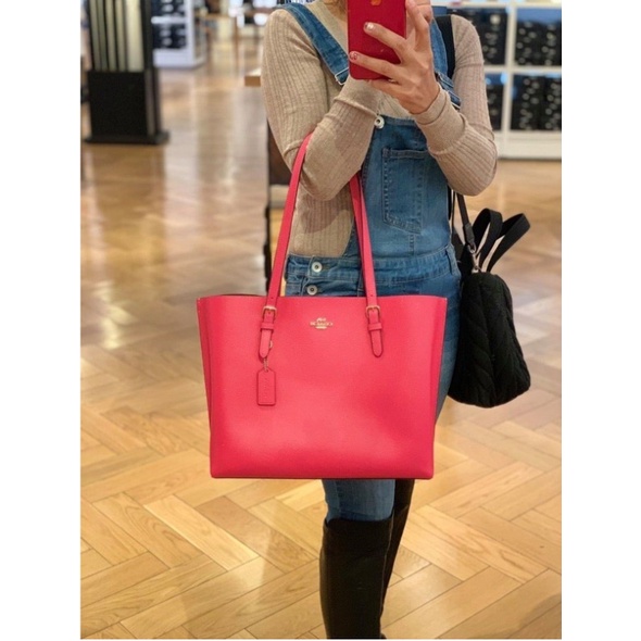 coach mollie tote electric pink