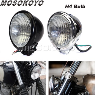 MD-Cafe Racer ย้อนยุค4.5 "เบตส์สไตล์ไฟหน้าไฟหน้าตัวบ่งชี้สำหรับ H Arley C HOPPER ลอยไฟหน้าไฟหน้า Emark LighthouseST