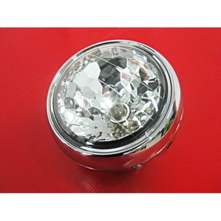 YAMAHA CHAPPY LB50 LB80 HEADLIGHT &amp; "CHROME" CASE DIAMOND &amp; 6V. BULB // โคมไฟหน้า 6 โวลท์  CHAPPY / CHIPPY