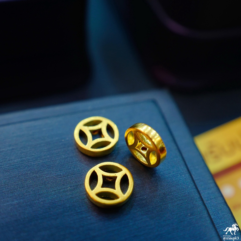 ชาร์มหลุยส์ 3D(LOUIS 3D) 0.1 กรัม ทองคำแท้ 99.99% ขนาด 7 มิล ⛩งานแต่งปี่เซี๊ยะทองคำแท้ฮ่องกง