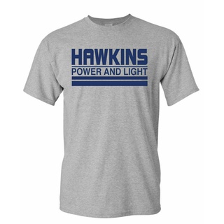 เสื้อยืด พิมพ์ลายโลโก้ Hawkins Power And Light สําหรับผู้ชาย