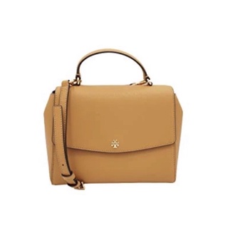 🎀 (สด-ผ่อน) กระเป๋า สีน้ำตาล 9.5 นิ้ว 63981 Tory Burch Emerson Structured Satchel Saffiano Leather