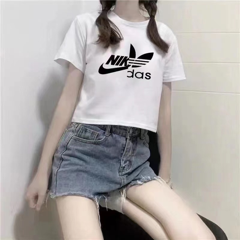 1LDKพร้อมส่งจากไทย   เสื้อผ้าผู้หญิงน่ารัก พร้อมส่งเสื้อครอปแฟชั่น เสื้อผู้หญิง เเขนสั้นผ้าคอตตอนสกร