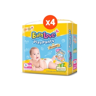 โปรโมชั่น : ขายยกลัง รวม4แพ็ค BABYLOVE เบบี้เลิฟ กางเกงผ้าอ้อมเด็ก เพลย์แพ้นท์ พรีเมี่ยม ซูปเปอร์จัมโบ