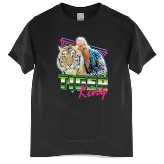 เสื้อยืดผ้าฝ้ายพิมพ์ลายแฟชั่น มาใหม่ เสื้อยืดลําลอง แขนสั้น พิมพ์ลาย Joe Exotic Tiger King สีดํา สําหรับผู้ชาย