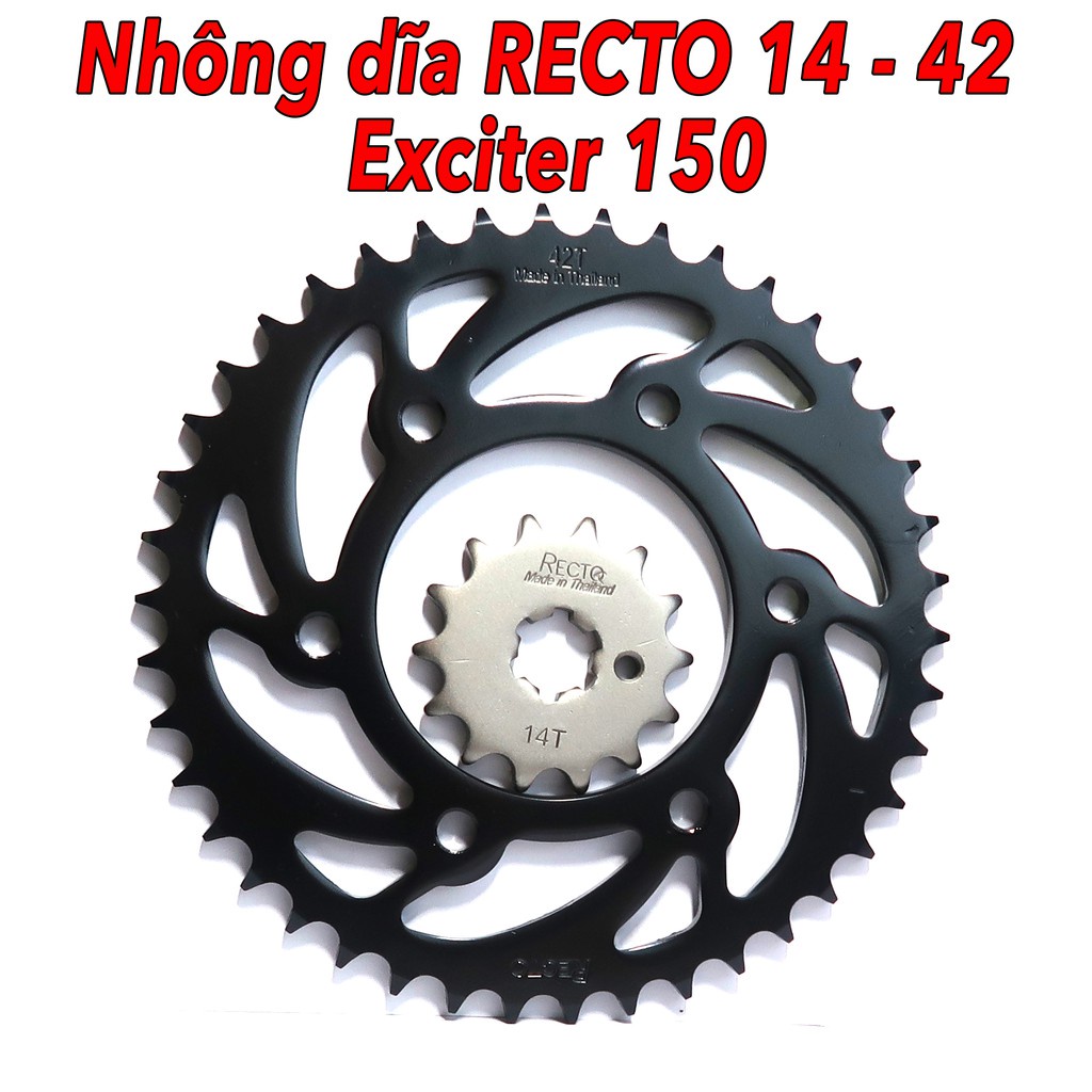 สเตอร์และจาน Recto สําหรับ Exciter 150 ขนาด 37T, 38T, 38T, 39T,40T, 41T, 42T, 43T, 44T, 45T เพิ่มและ