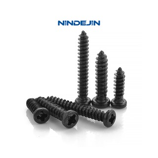 NINDEJIN M2 M2.3 M2.6 50pcs ครอสหัวกลมฟิลลิปสกรูเกลียวปล่อยเหล็กกล้าคาร์บอน M2 M2.3 M2.6 สกรูไม้