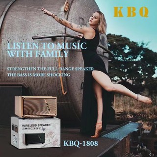 ลำโพงบลูทูธ รุ่น KBQ-1808 วางมือถือได้ Bluetooth Speaker Version 5.0EDR ดอกลําโพง (4Ω 5W)*2