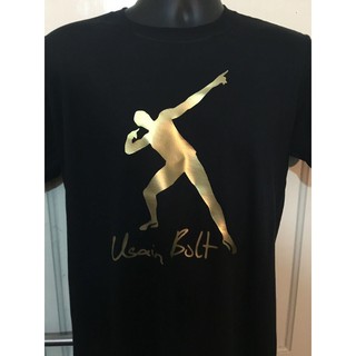 T-shirt  เสื้อยืด พิมพ์ลาย Usain Bolt Olympics Athletics Sprinter Jamaica สําหรับผู้ชายS-5XL