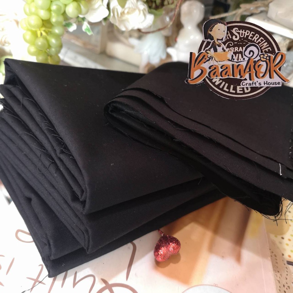 1y 85cm x 130cm ผ้าฝ้าย ผ้ามัสลิน ระบายอากาศ ได้ดี สีดำ  ขนาด 85cm x 130cm จำนวน 1 ชิ้น ราคา 70 บาท