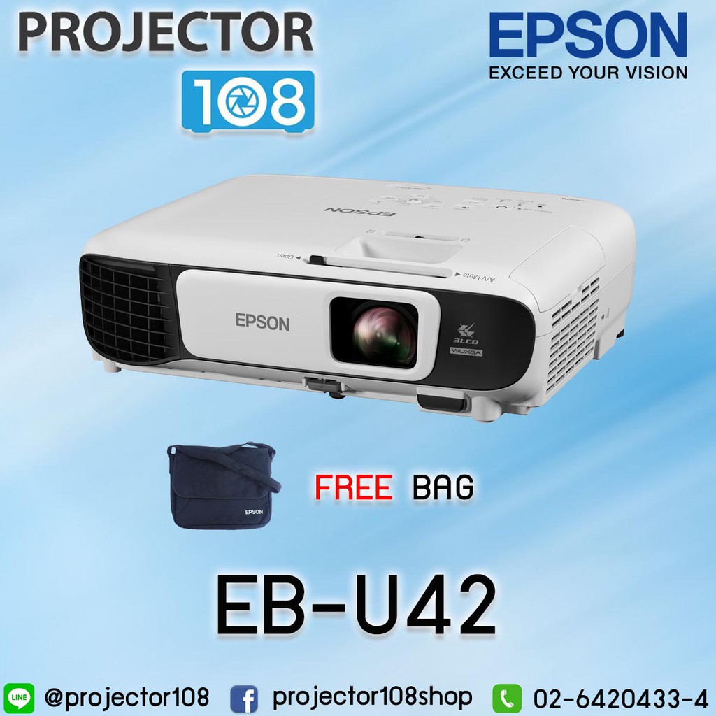 Epson Projector Eb-u42 3600lm WUXGA 2.8kg Built-in Wireless