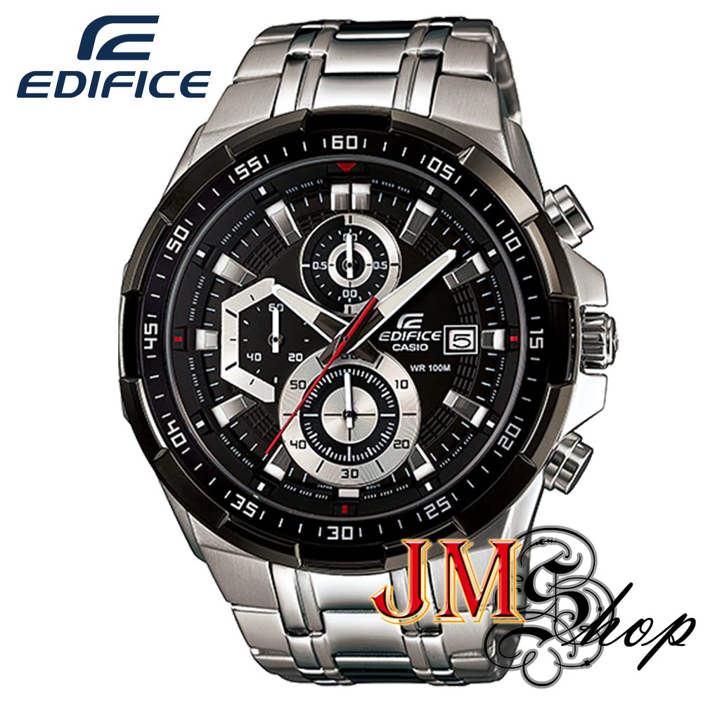 Casio Edifice นาฬิกาข้อมือผู้ชาย สายสแตนเลส รุ่น EFR-539D-1AVUDF - สีเงิน/หน้าดำ