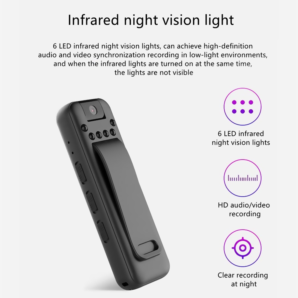 Foriot 1080P HD กล ้ องวิดีโอ DVR Night Cam Mini Police Body กล ้ อง 180° เลนหมุน