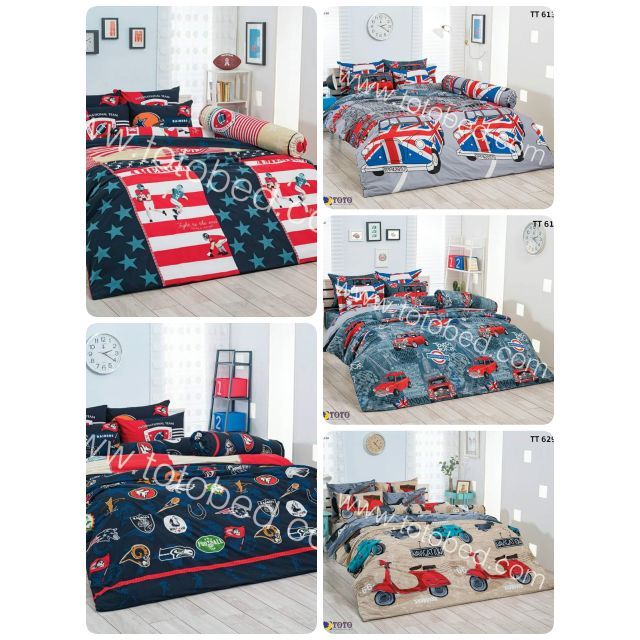 ผ้าปูที่นอน 3.5 ฟุต/5 ฟุต/6 ฟุต TOTO ลายทั่วไป