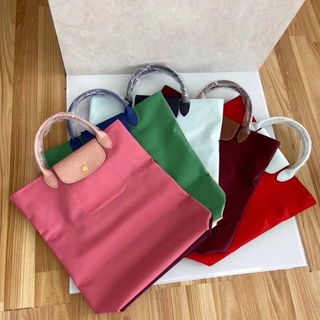 LONGCHAMP LE PLIAGE RE-PLAY TOP HANDLE TOTE BAG กระเป๋าลองชอม ทรงโท้ท vertical ทรงสูง ผ้าไนล่อน ขนาด 27x39 cm