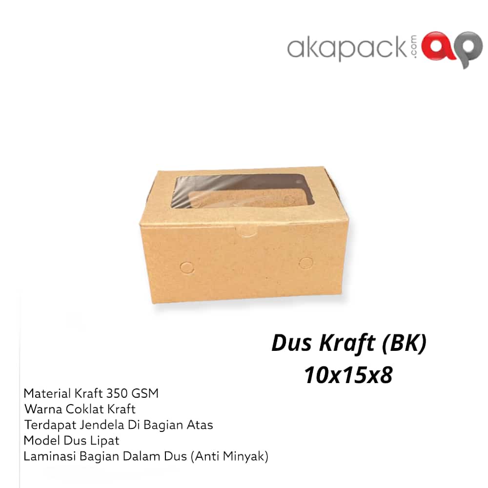 BK Kraft Box / Kraft Window Box / Brown Box BK 10x15x8cm, BK 10x20x8cm, BK 10x30x8cm & BK 12x16x8cm