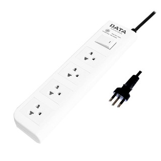 รางปลั๊กไฟ (มอก.) 4 ช่อง 5 เมตร สีขาว DATA DT4118Power strip (TIS) 4 outlets 5 meters white DATA DT4118