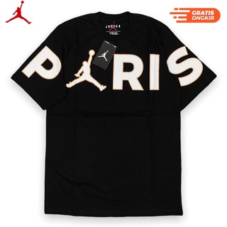 เสื้อยืด พิมพ์ลายโลโก้ AIR JORDAN PARIS BIG สีดํา นําเข้า