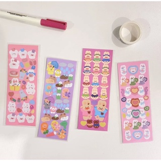 [พร้อมส่ง]สติกเกอร์กระต่าย หมี วัสดุตกแต่ง Diy น่ารักๆ