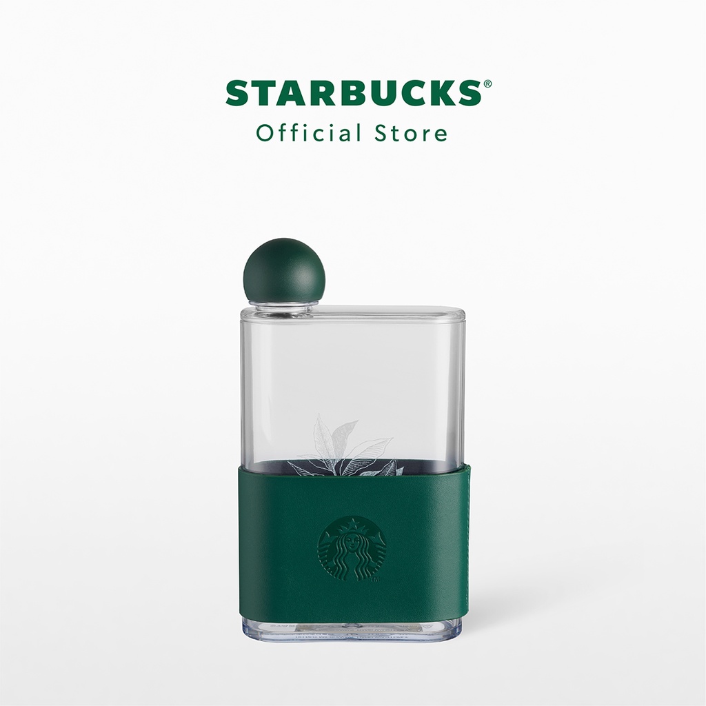 Starbucks Mint Coffee Leaf with Sleeve Water Bottle 14oz. ขวดน้ำสตาร์บัคส์พลาสติก ขนาด 14ออนซ์ A11123349