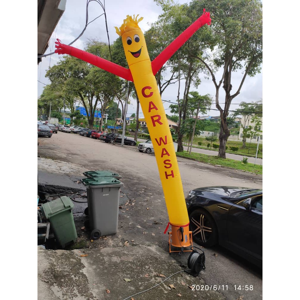 Sky Dancer ล้างรถสําหรับเครื่องเป่าลมขนาด 12 นิ้ว การพิมพ์ 2 ด้าน