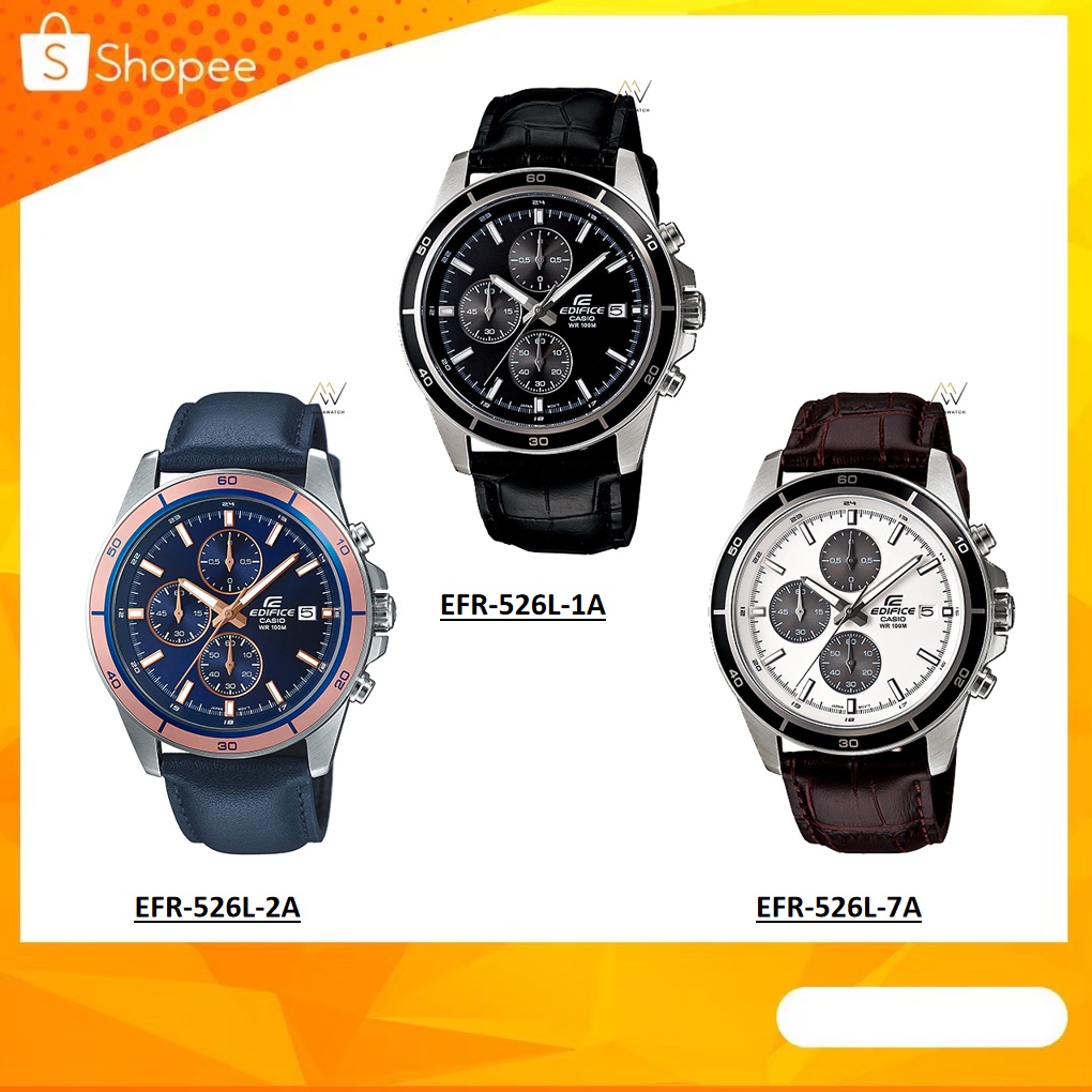 นาฬิกา Casio Edifice สายหนัง รุ่น EFR-526L-1A / EFR-526L-2A / EFR-526L-7A ของแท้ 100% รับประกัน 1 ปี ไม่แท้ยินดีคืนเงิน