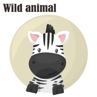 สติ๊กเกอร์รีดติดเสื้อ / ตัวรีดติดเสื้อ แบรนด์Cute wild animal set