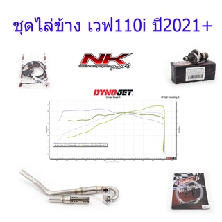 ชุดไล่ข้าง เวฟ110i ปี2021+ (คอท่อ/แคม/รีเลย์ปั้มติ๊ก/สายน้ำมัน) ครบชุด Nkracing