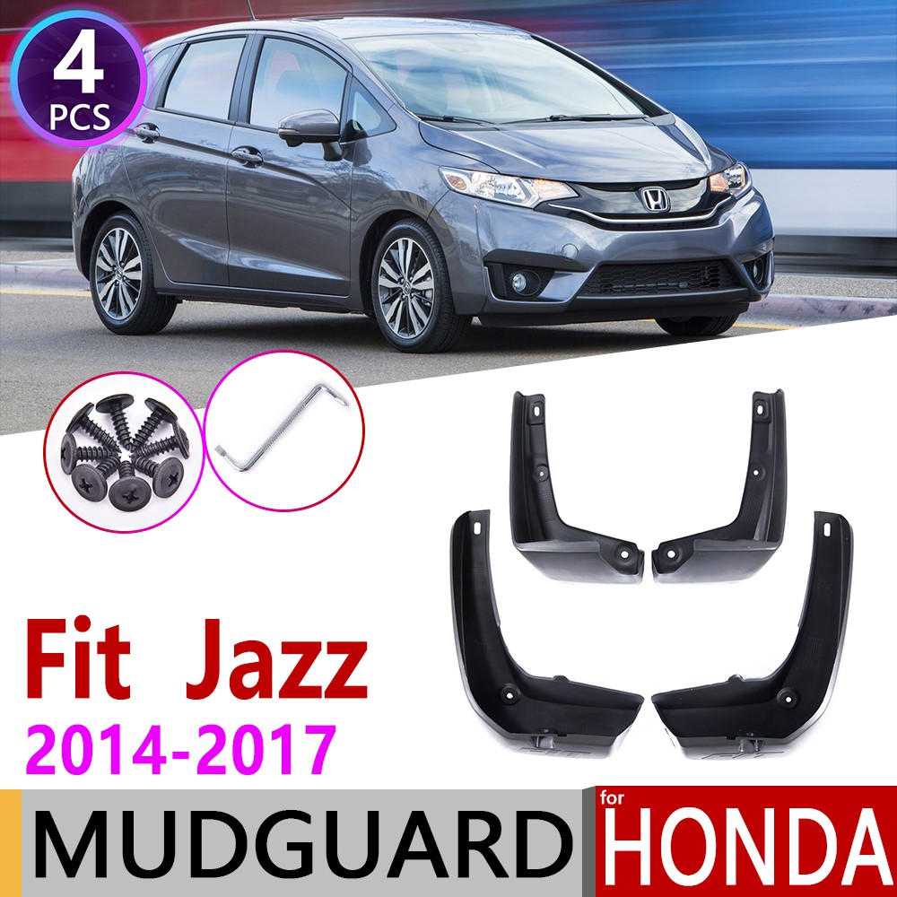 4 ชิ้นรถ Mudflap สําหรับ Honda Fit Jazz GK 2014 ~ 2017 Fender Mud Flaps Guard Splash Flap Mudguards