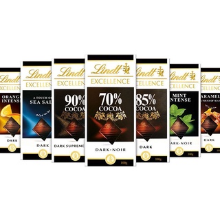 Lindt Excellence Strawberry intense Chocolate 100g. ลินด์ช็อกโกแลตผสมเกล็ดสตรอเบอร์รี่ 100กรัม