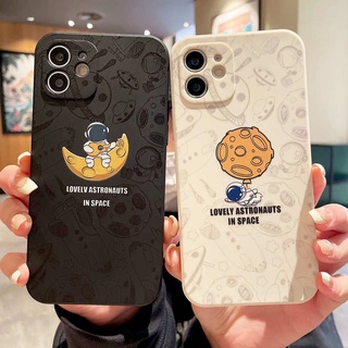 เคสโทรศัพท์มือถือยางนิ่ม ขอบสี่เหลี่ยม ลายนักบินอวกาศ สําหรับ Realme 9 8 7 Pro+ Pro 5G Realme 9i