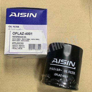 AISIN ไส้กรองน้ำมันเครื่อง TOYOTA VIGO/ FORTUNER/ REVO/ INNOVA โตโยต้า วีโก้ ฟอร์จูนเนอร์ เรโว่ อินโนว่า (OFLAZ-4001)