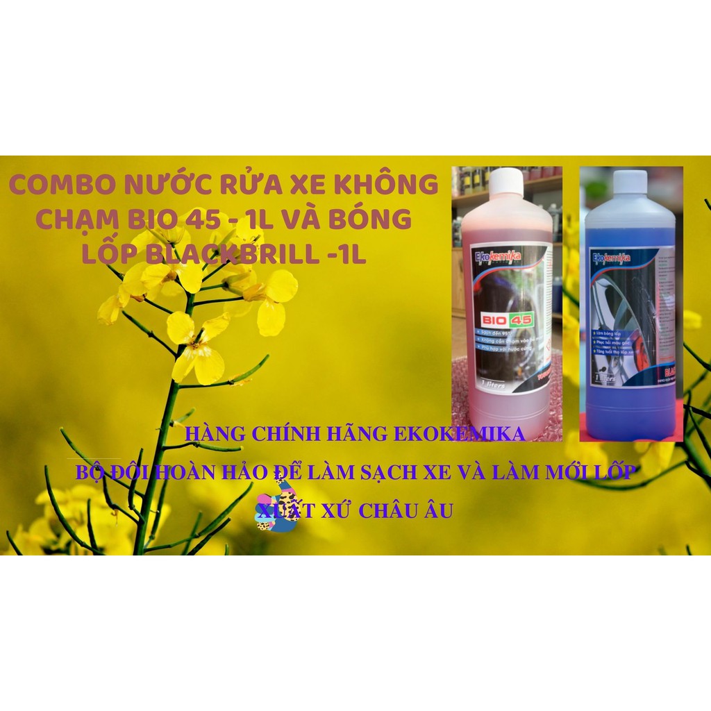 COMBO BIO NO TOUCH CAR WASH 45-1L และยางสีดํา -1L