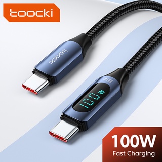 Toocki 100W จอแสดงผล LED ชาร์จเร็ว Type C ถึง Type C สายเคเบิล PD สําหรับ Xiaomi Samsung โทรศัพท์มือถือ Android สายชาร์จเร็ว