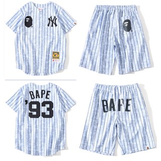 ใหม่ BAPE เสื้อเบสบอล แขนสั้น สําหรับผู้ชาย และผู้หญิง