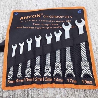 ประแจปากตายข้าง/แหวนฟรีข้าง Anton 8 ตัวชุด