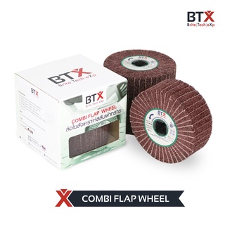 ล้อขัดใยสังเคราะห์สลับผ้าทราย BTX-Tech ขนาด 115x100xH.19 mm.
