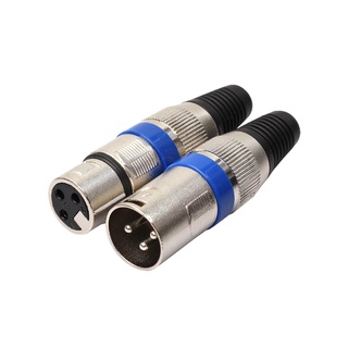 Rr อะแดปเตอร์ปลั๊กแจ็คไมโครโฟน XLR 3 Pin ตัวผู้ และตัวเมีย 1 คู่