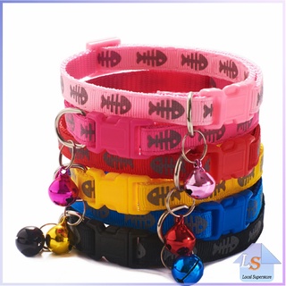 ปลอกคอ+กระพรวน ปลอกคอ แมวสัตว์เลี้ยง ปลอกคอพร้อมกระพรวน  Cat collar