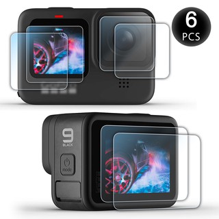 GOPRO ฟิล์มกระจกนิรภัยกันรอยหน้าจอ Hd 6 ชิ้นสําหรับกล้อง Gopro Hero 9