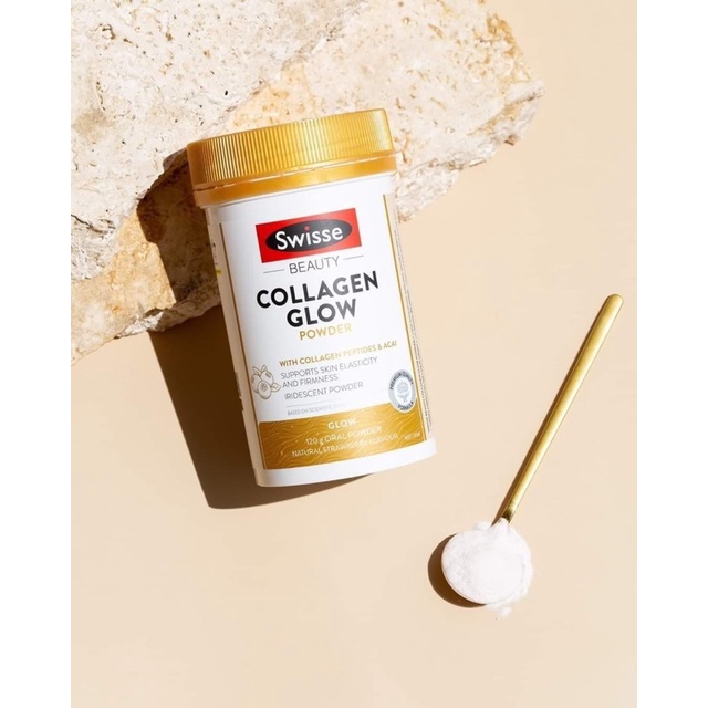 คอลลาเจนผง ออสเตรเลีย Swisse Collagen Glow Powder with Collagen Peptide  120g ( POWDER-แบบผง ) | Shopee Thailand